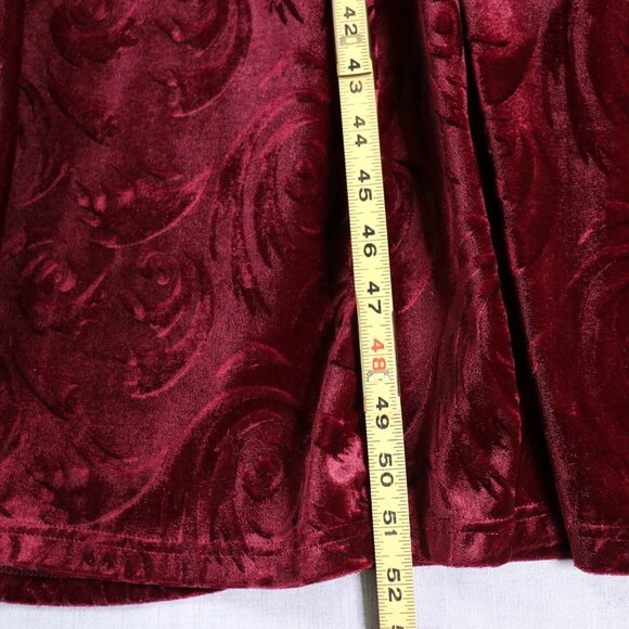 VTG Jalate Maxi Dress Women’s 22/24 Burgundy Velvet Burnout Whimsigoth - Picture 8 of 9